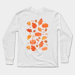 Painted Fall Foliage Long Sleeve T-Shirt